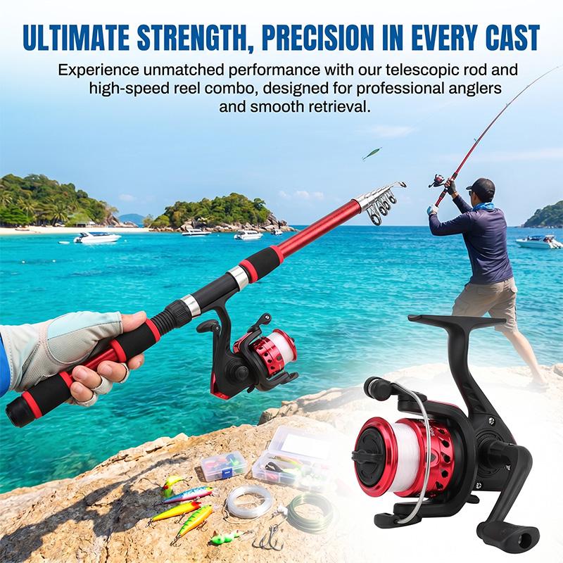 Canne à pêche télescopique en  - Fishing Rod Combo avis et prix